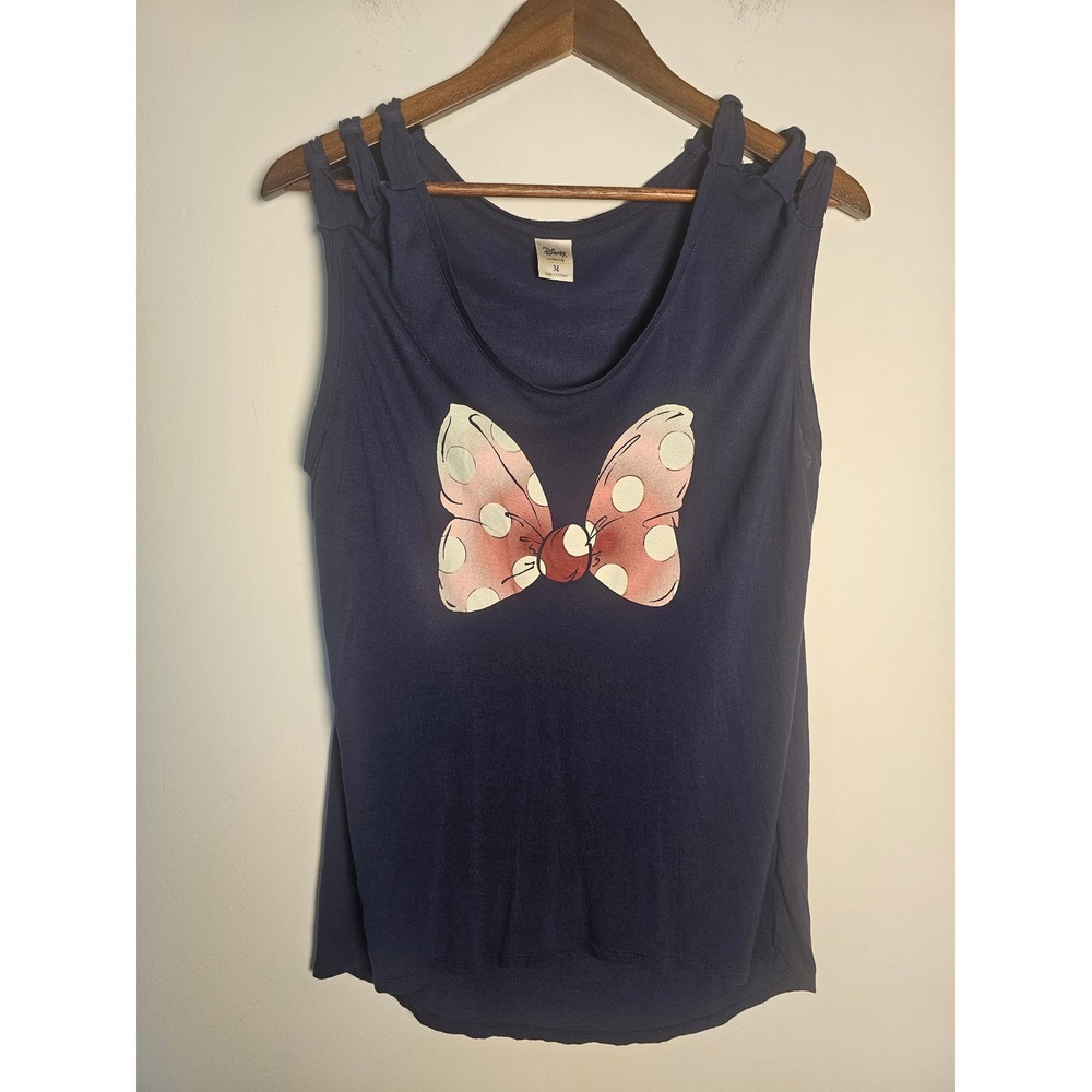 Disneycore LC Lauren Conrad Tank Top Womens Medium Blue Minnie Bow Knotted Strap